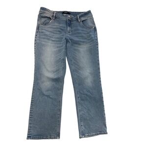 Hudson Los Angeles Straight Leg Jeans Blue Medium Wash Flap Pocket Womens 12